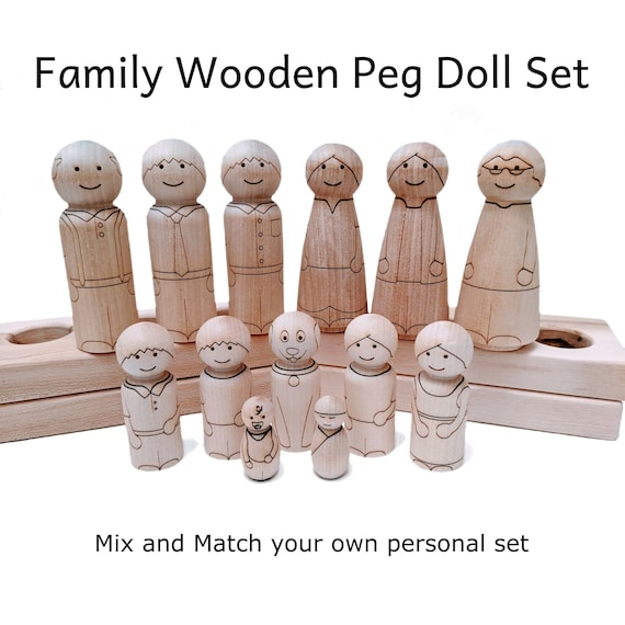 Holiday Living 20-piece Unfinished Wooden Peg Dolls in the Craft Supplies  department at