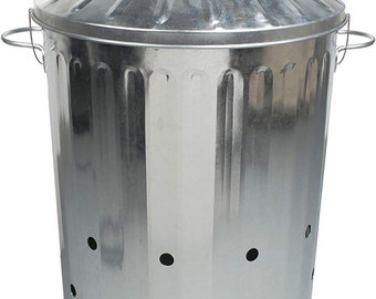 simpa 90L Galvanised Metal Incinerator with Locking Lid