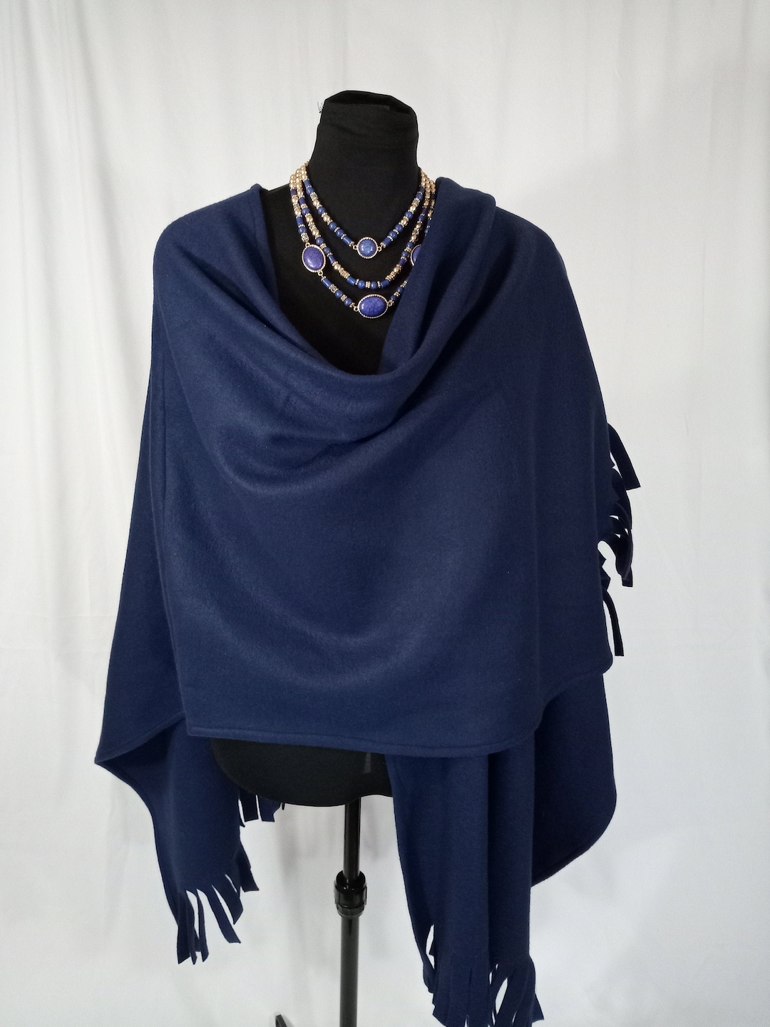Fleece Wrap Shawl With Fringe Etsy
