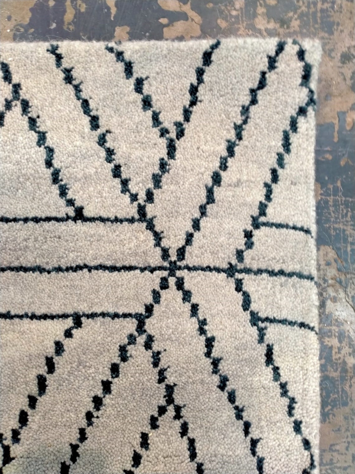 RO0817 60 Knot Hand Knotted New Zealand Wool Rug Light Etsy