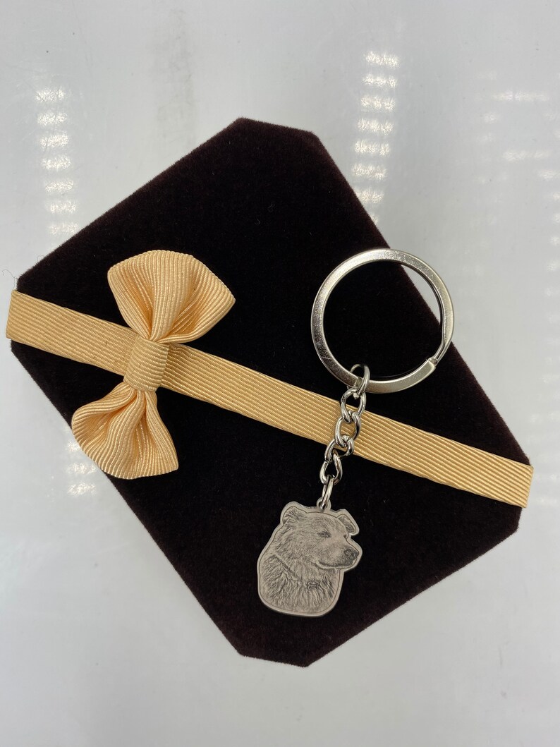 Custom Pet Memorial Keychain Photo Engraved Key Chain Sterling Silver Keyring Pendant Valentines-day Gift for WomenPet LoversMenFiance