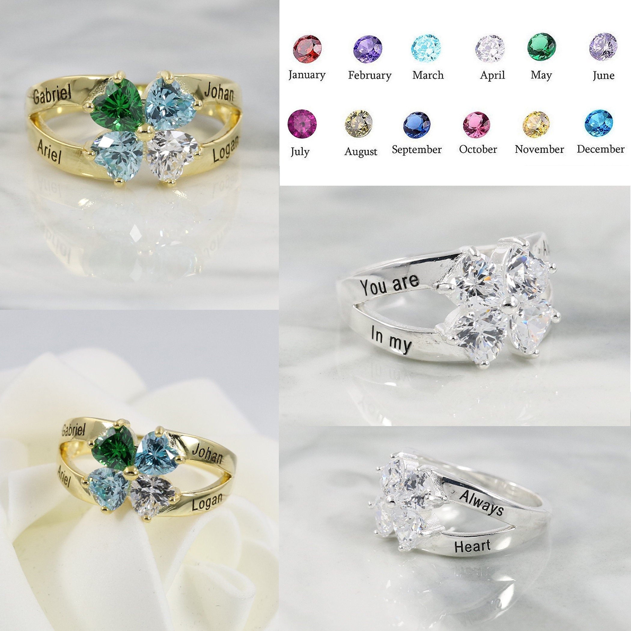 Birthstone rings for mom Clearance