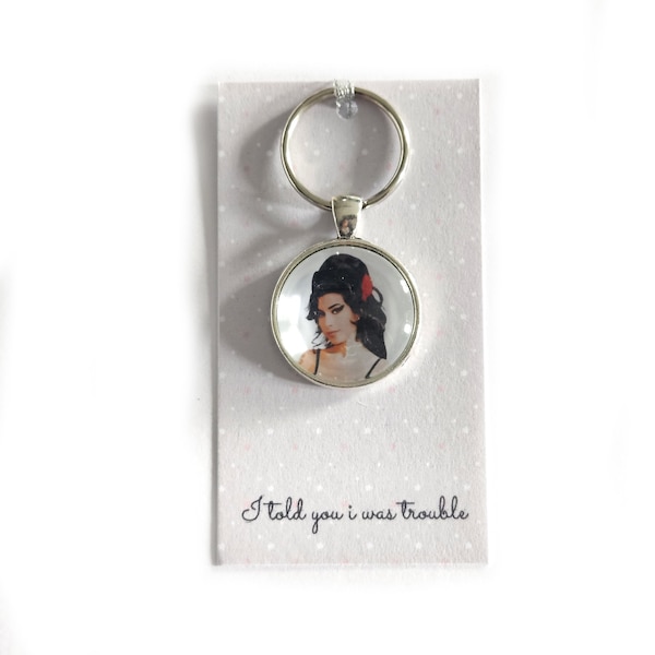 Amy Winehouse Gift Keyring Keychain Bag Charm Pop Art