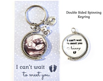 Baby Scan Keyring Gift Nanny Photo Keepsake Can't Wait To Meet You