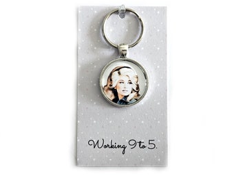 Dolly Parton Gift 9 to 5  Keyring Keychain Bag Charm Pop Art