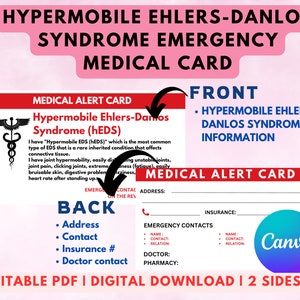 hEDS 啓発緊急医療 ID カード | 健康 ID カード | 過可動性エーラスダンロス症候群 ID | hEDS サポート | 慢性疾患啓発