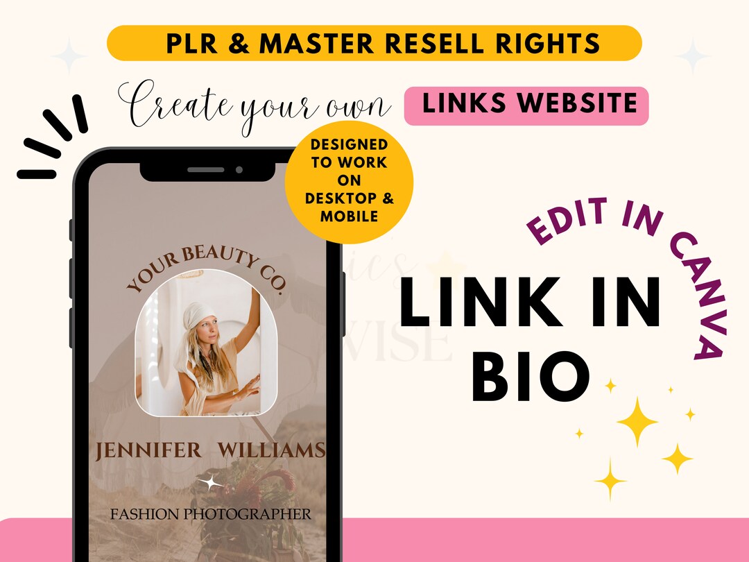 Link in Bio Canva Editable Template in Aesthetic Instagram Link Landing ...