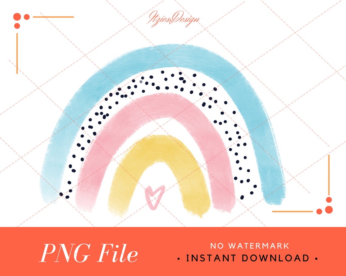 Pastel Rainbow PNG Rainbow Color Palette With Color Code Etsy