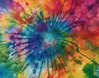 Tie Dye Watercolor Background: Colorful Summer Vibes PNG (Digital Download)