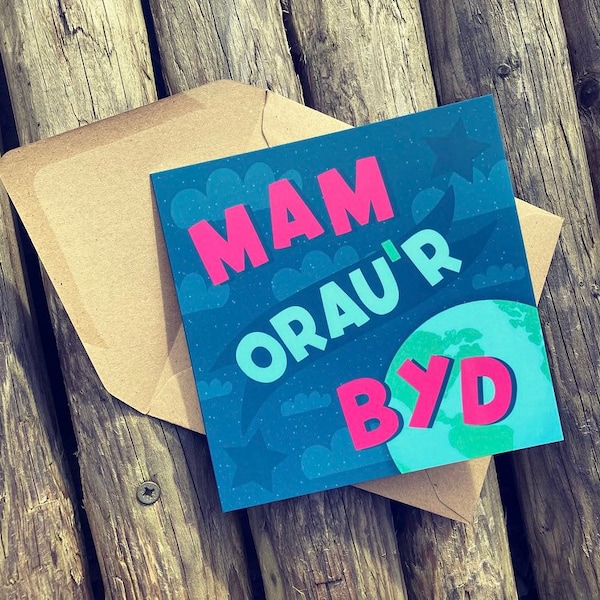 Cerdyn cymraeg Mam orau'r byd