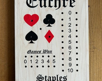 Custom Maple Euchre Scoreboard with Storage