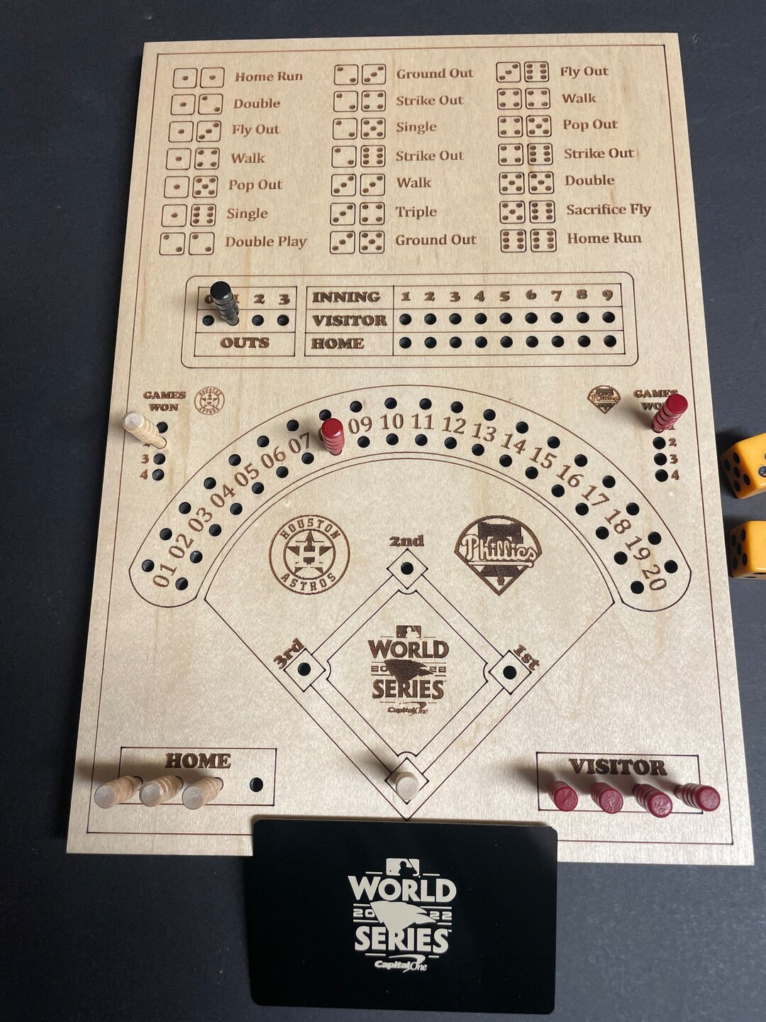 2022 World Series Dice Baseball Board Game Etsy