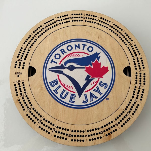 Round Cribbage board -  colour printed images