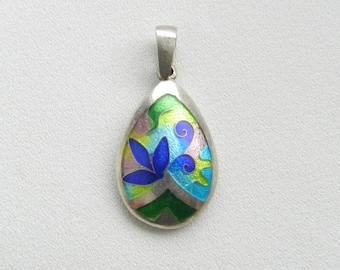 Georgisch emaille, emaille hanger, Georgische sieraden, cloisonne emaille ketting, handgemaakte hanger, ambachtelijke sieraden, zilveren hanger