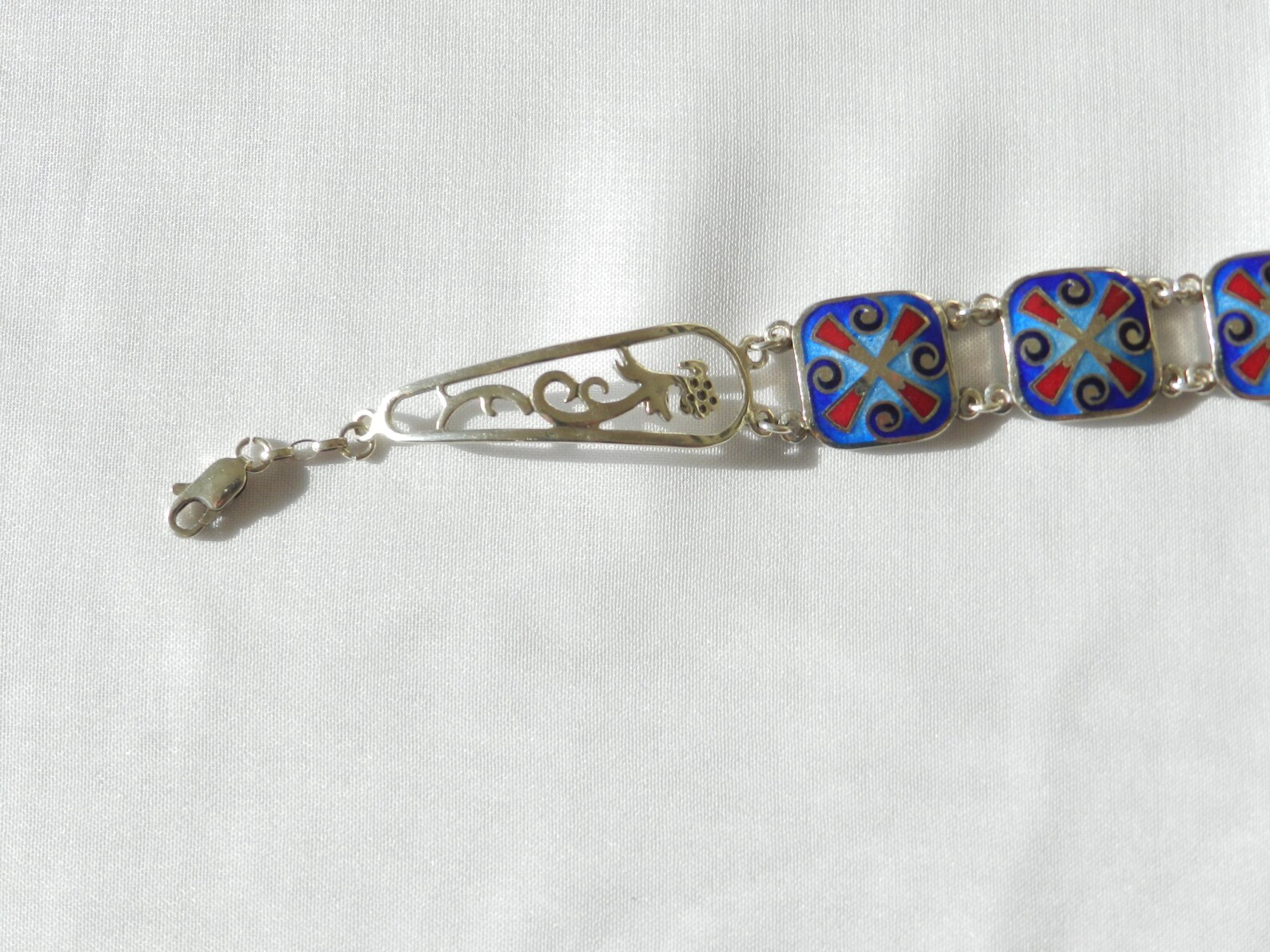 Cloisonne Enamel Bracelet Sterling Silver Bracelet Etsy