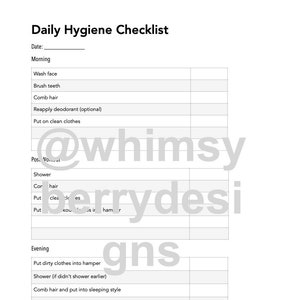 Daily Hygiene Checklist