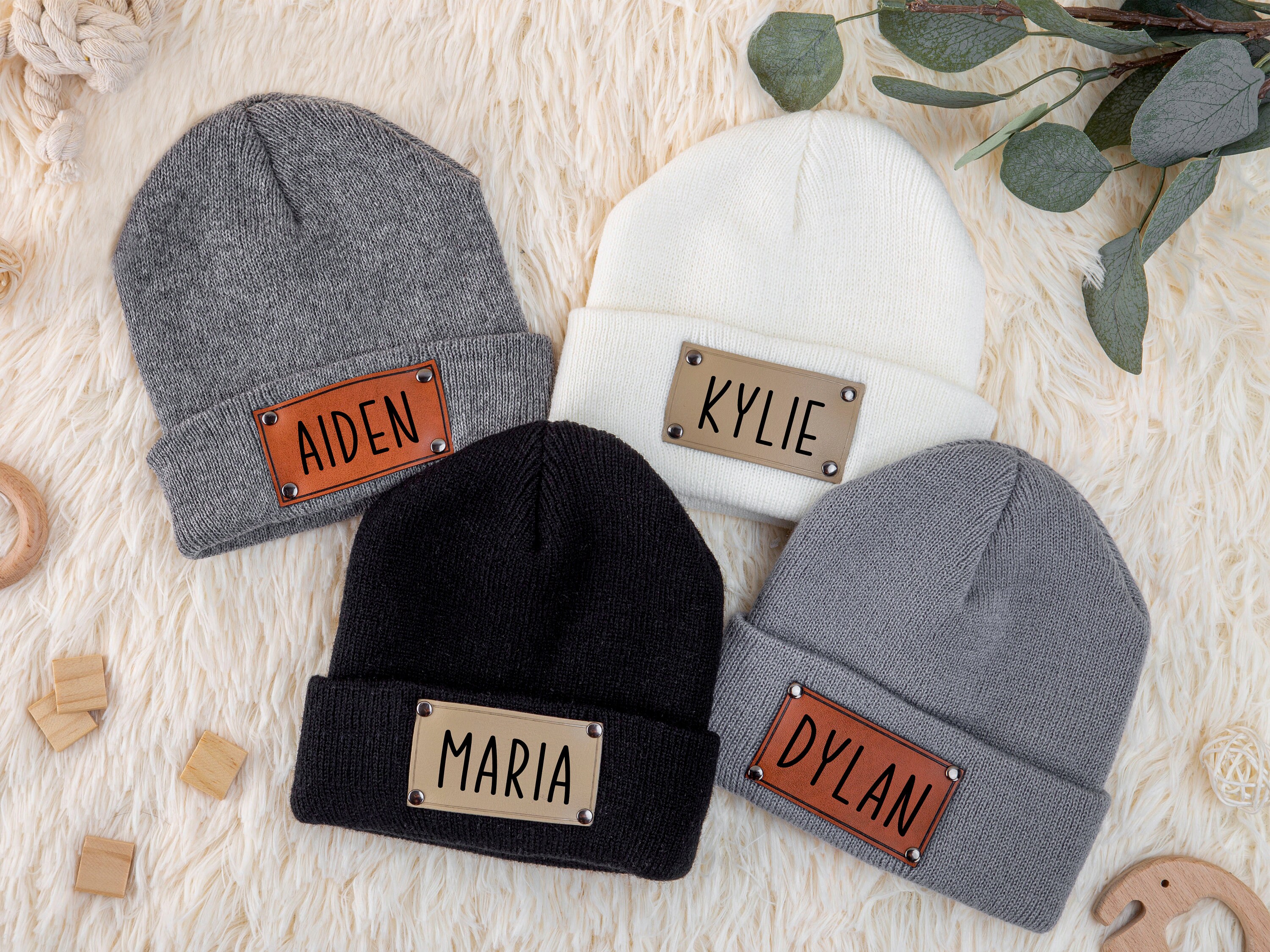 custom beanies with patch