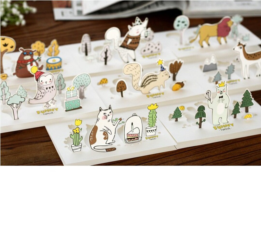 Forest Animals Greeting Card, Creative 3D Animals Greeting Card,multi ...