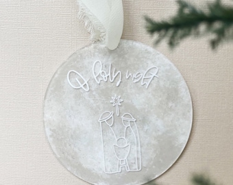 O Holy Night Ornament, Acrylic Ornament, Hand Painted Ornament