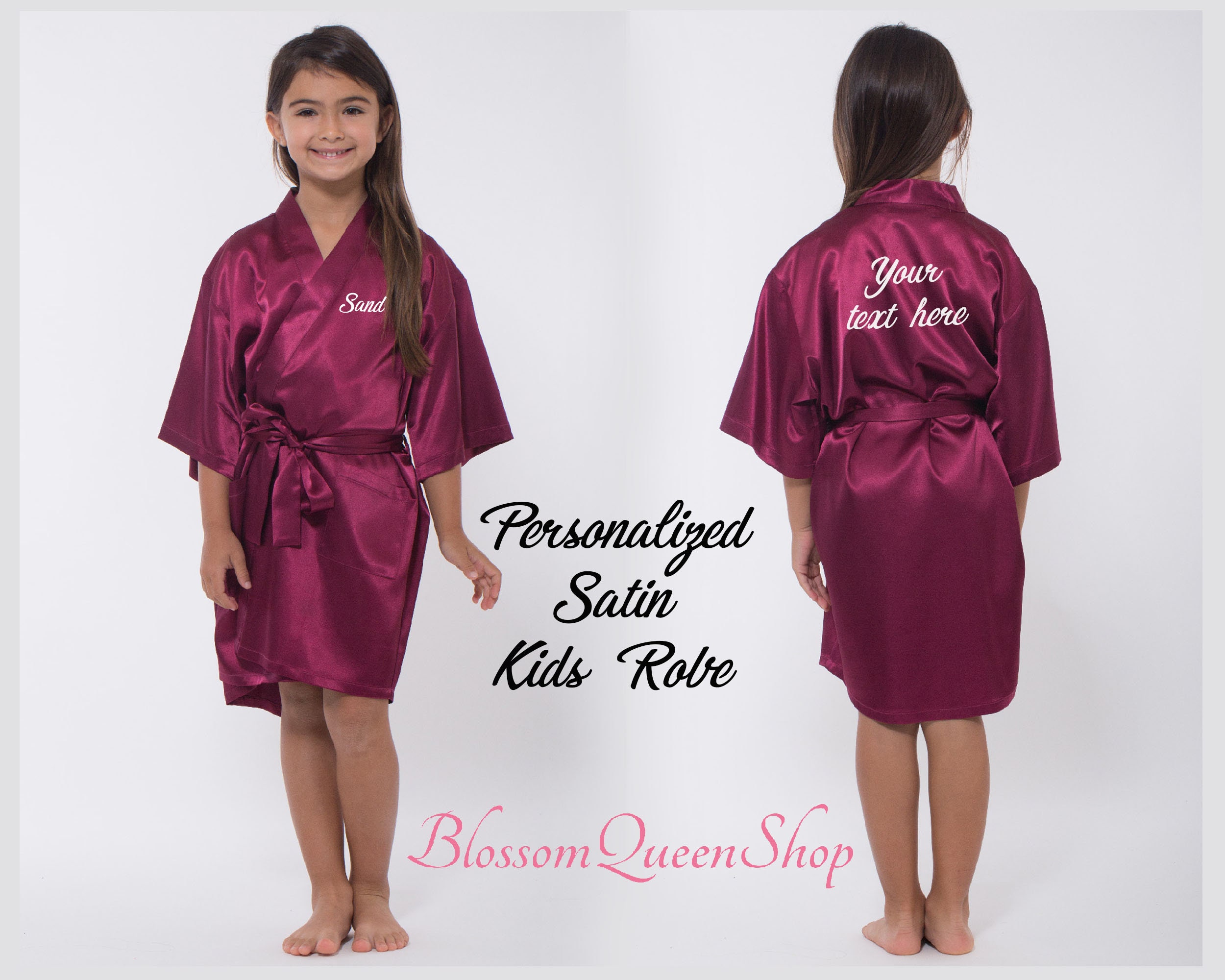 Flower Girl Robe Kids Robe Maid of Honor Robe Personalized Etsy