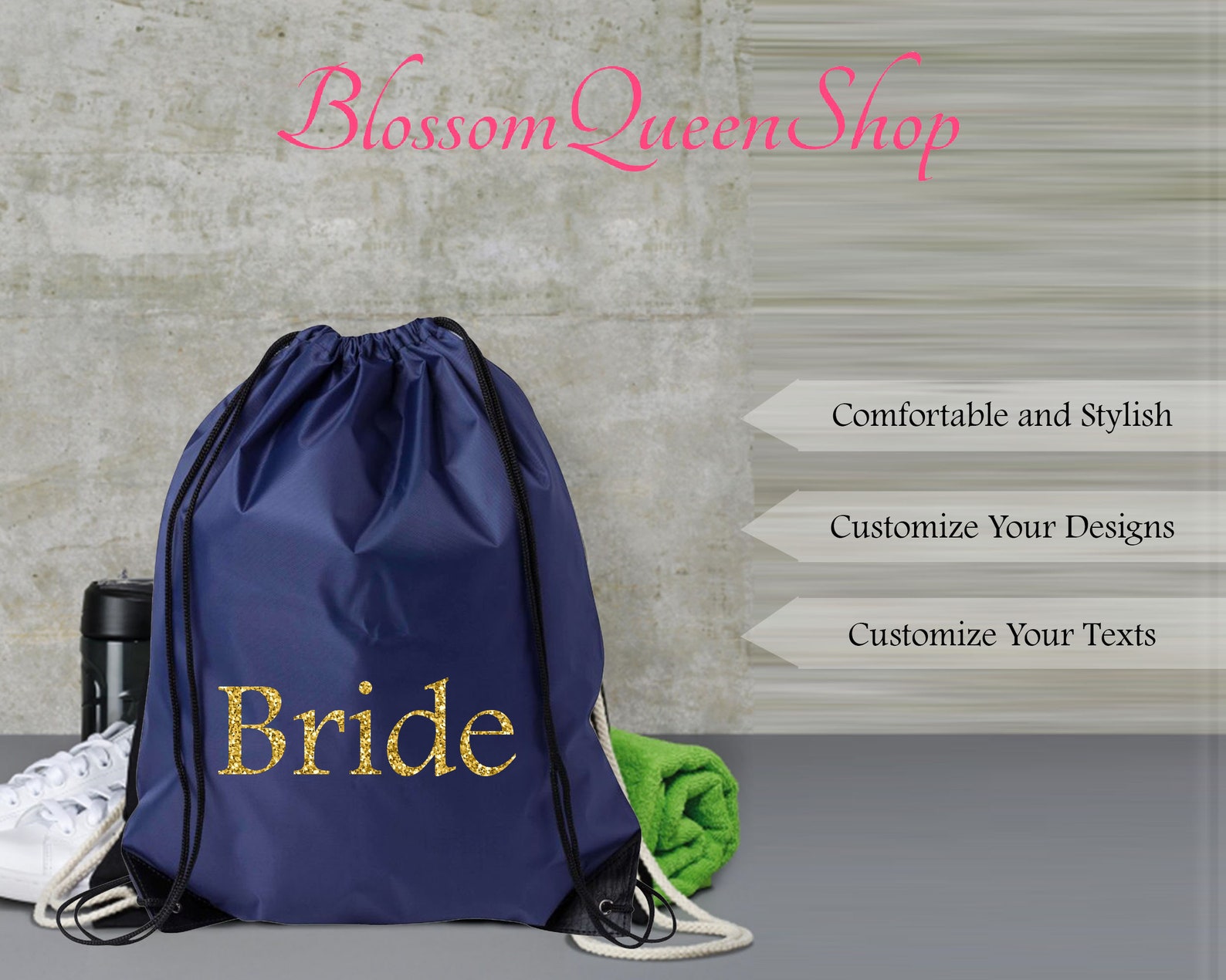 Customized Drawstring Personalized Name Drawstring Bag Custom Etsy