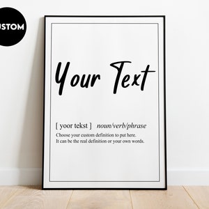 Custom Definition Print, Personalized Gift for Friends & Family