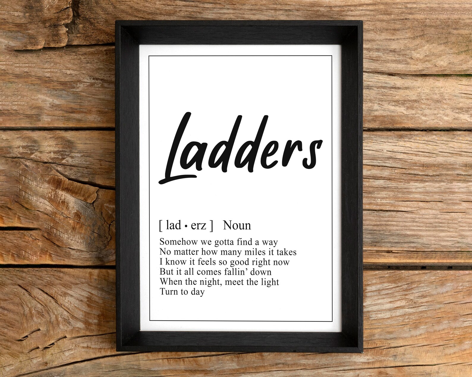 Ladders Dictionary Definition Rap Lyrics Poster Print Etsy