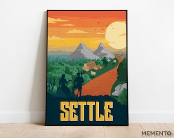 Settlers Inspired Print | Popular Board Game Poster | Game Artwork Gift | Board Game Accessories