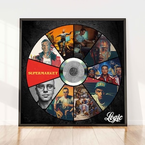 Logic Discography CD Album Collage Mashup Poster, Hip Hop Fans Gift,  Rap Decor