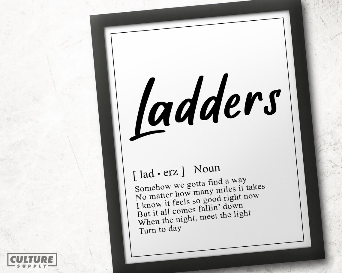 Ladders Dictionary Definition Rap Lyrics Poster Print Etsy