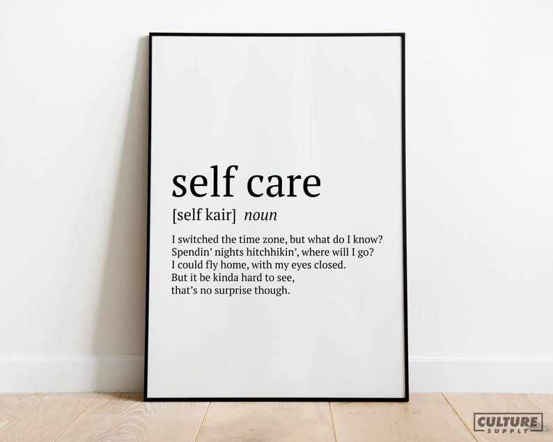 Self Care Dictionary Definition | Rap Lyrics Poster Print 