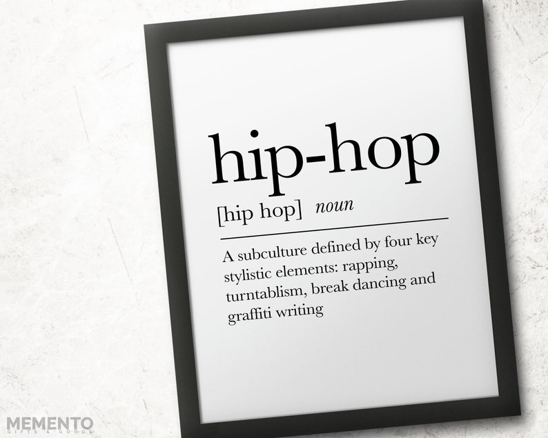 Hiphop Definition Print Music Wall Decor Hip Hop Decor Hip Etsy