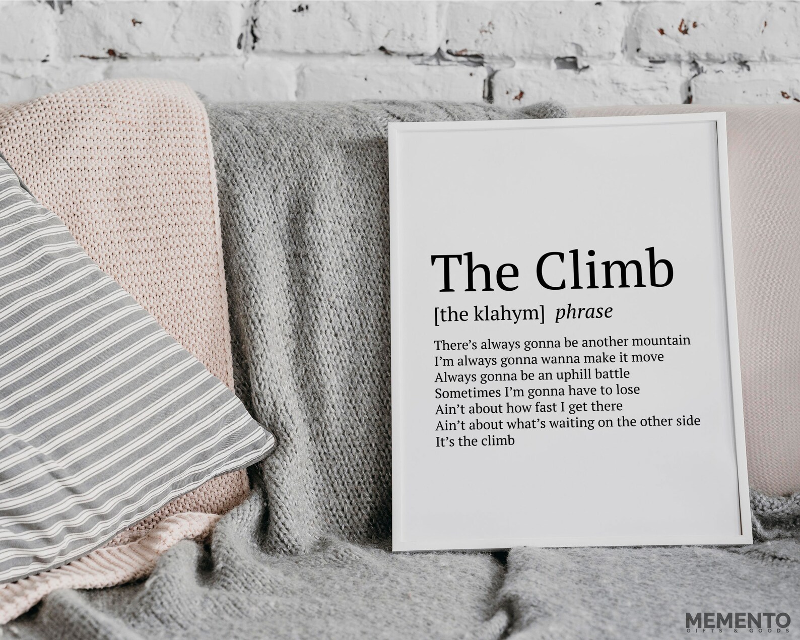 The Climb Dictionary Definition Lyrics Poster Print Etsy