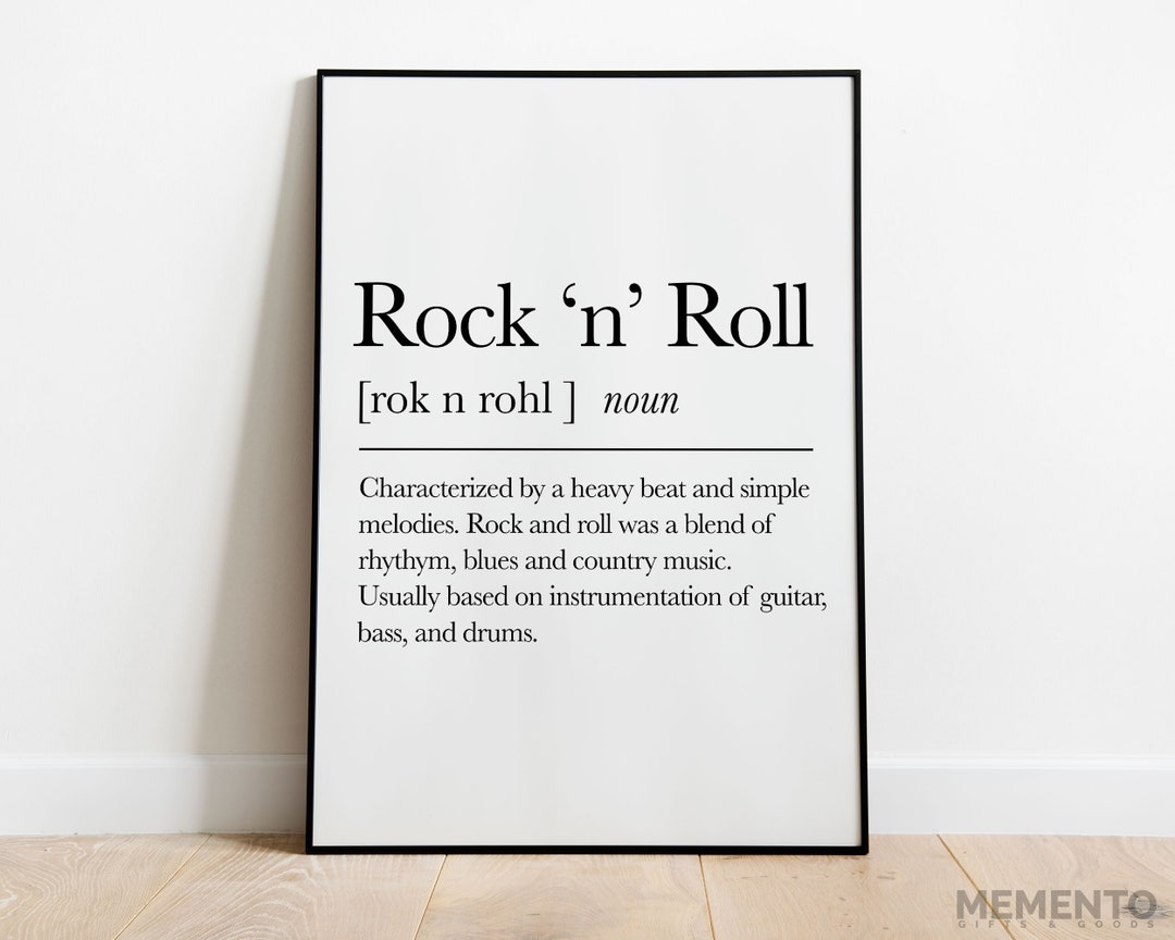 Rock N Roll Definition Print Music Wall Decor Rock Decor Etsy