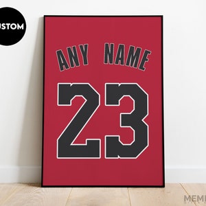 Custom Jersey Poster Print / Personalize With Any Name & Number / Sports Fans / Kids Room Decor / Man Cave Wall Art