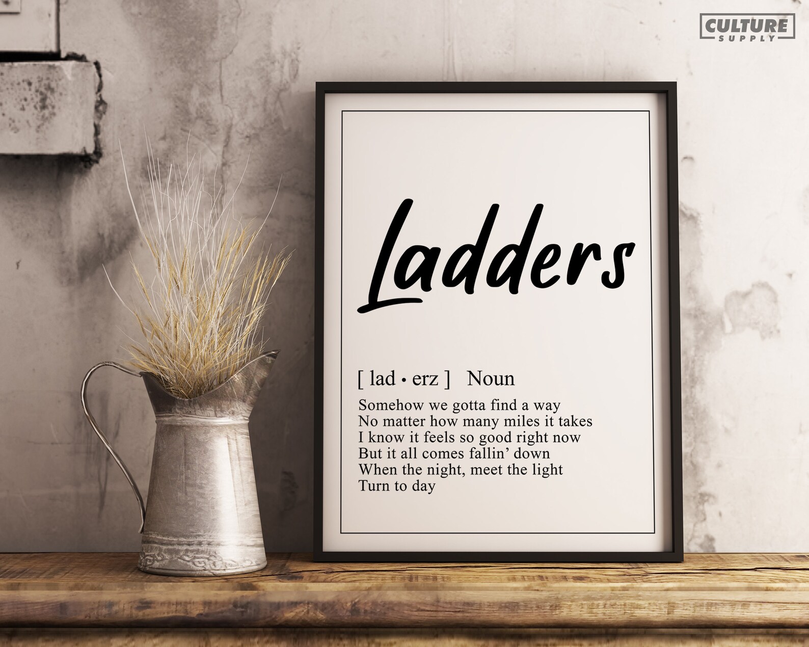 Ladders Dictionary Definition Rap Lyrics Poster Print Etsy