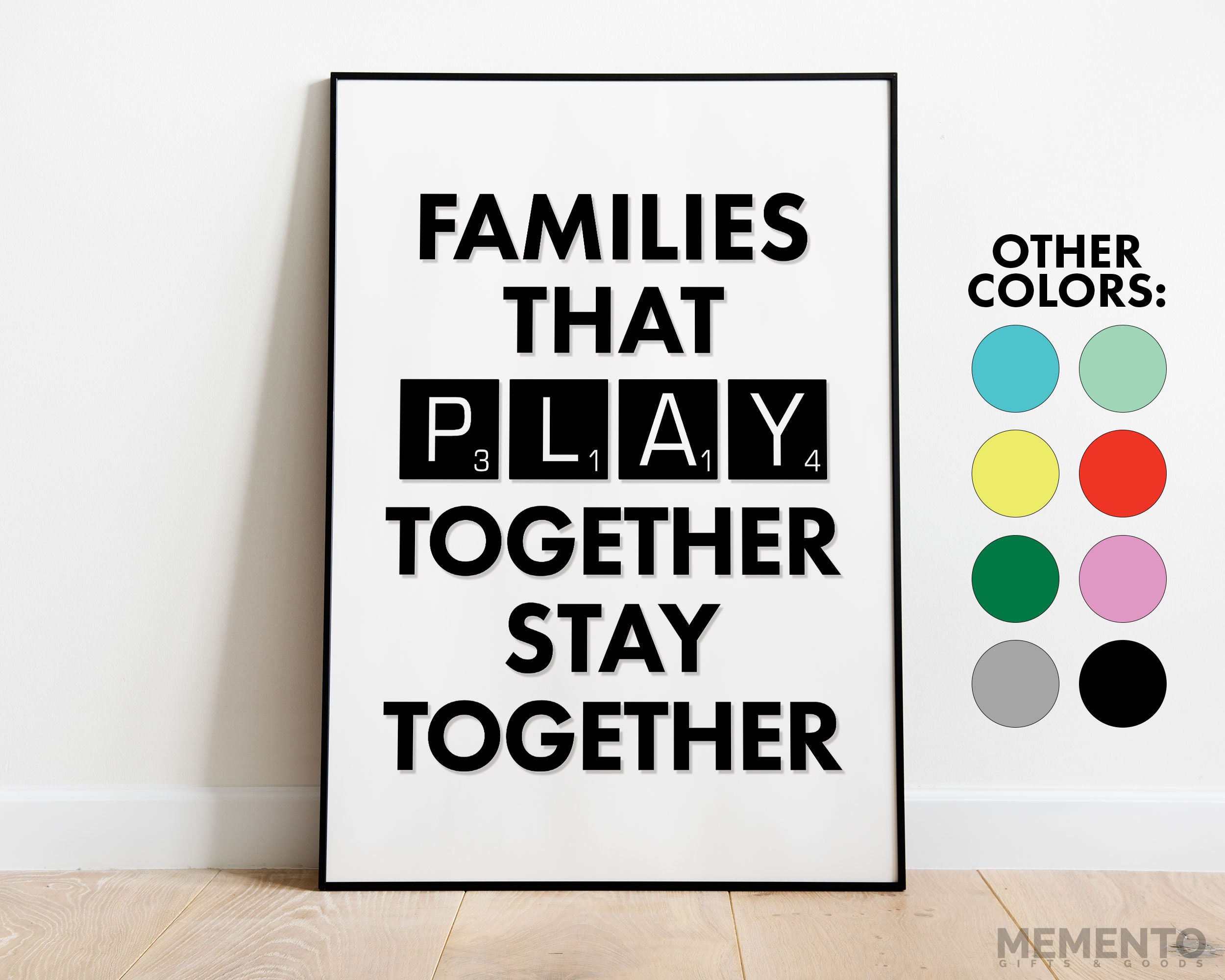 Families That Play Together Stay Together Print | Board Game Poster | Game Artwork Gift | Board Game Accessories