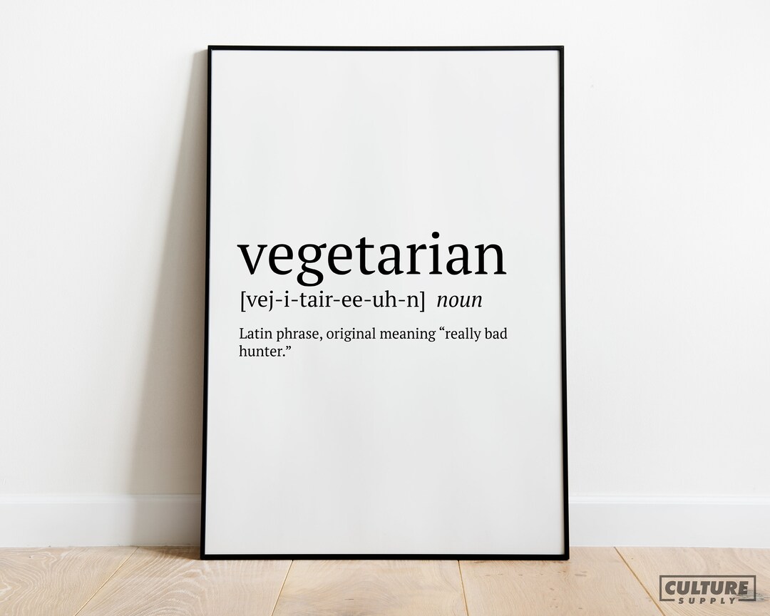 Vegetarian Dictionary Definition Friendship Gifts Funny Etsy