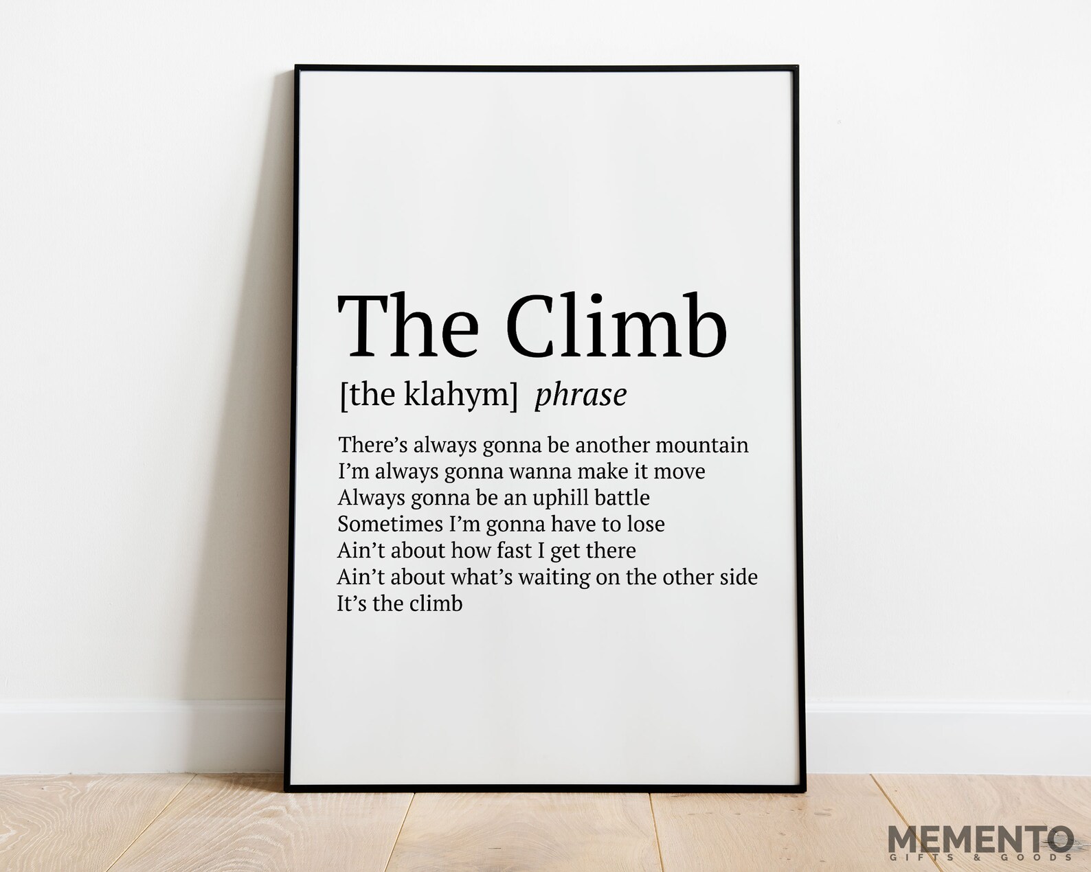 The Climb Dictionary Definition Lyrics Poster Print Etsy