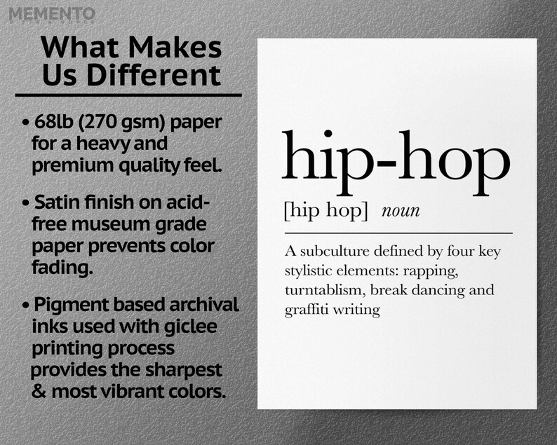 Hiphop Definition Print Music Wall Decor Hip Hop Decor Hip Etsy