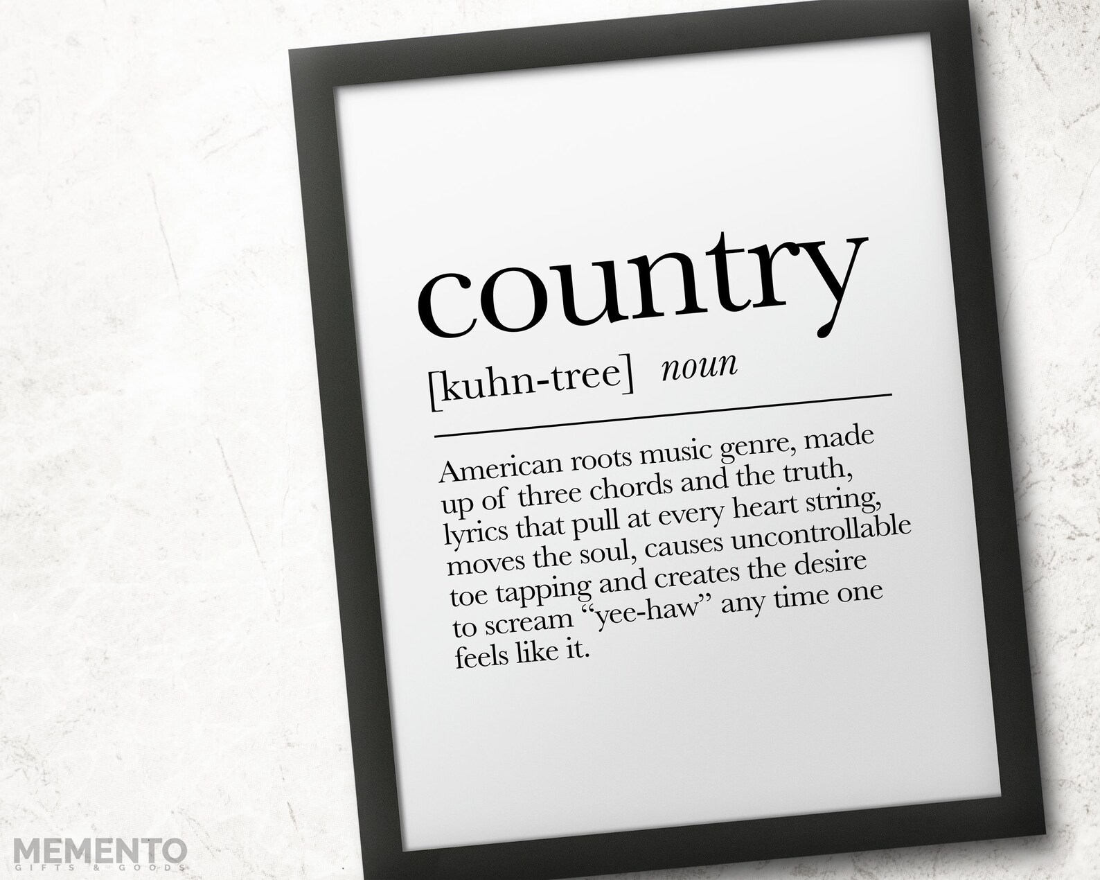 Country Definition Print, Music Wall Decor, Country Decor, Bluegrass