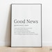 Good News Dictionary Definition | Circles Rap Lyrics Poster Print | Hip Hop Gift | Music Quotes Decor | Song Lyric Decoration 