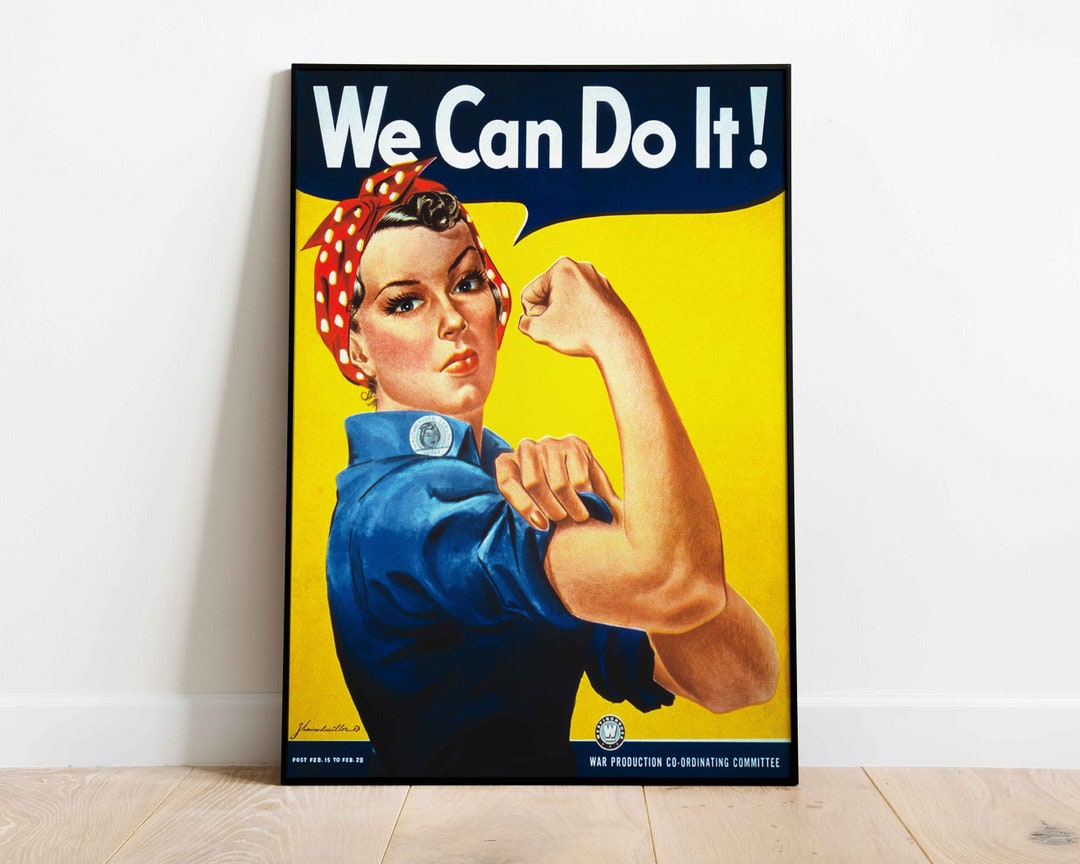 Rosie The Riveter We Can Do It Vintage Poster 1943 War Production rosie-the-riveter-we-can-do-it-vintage-poster-1943-war-production