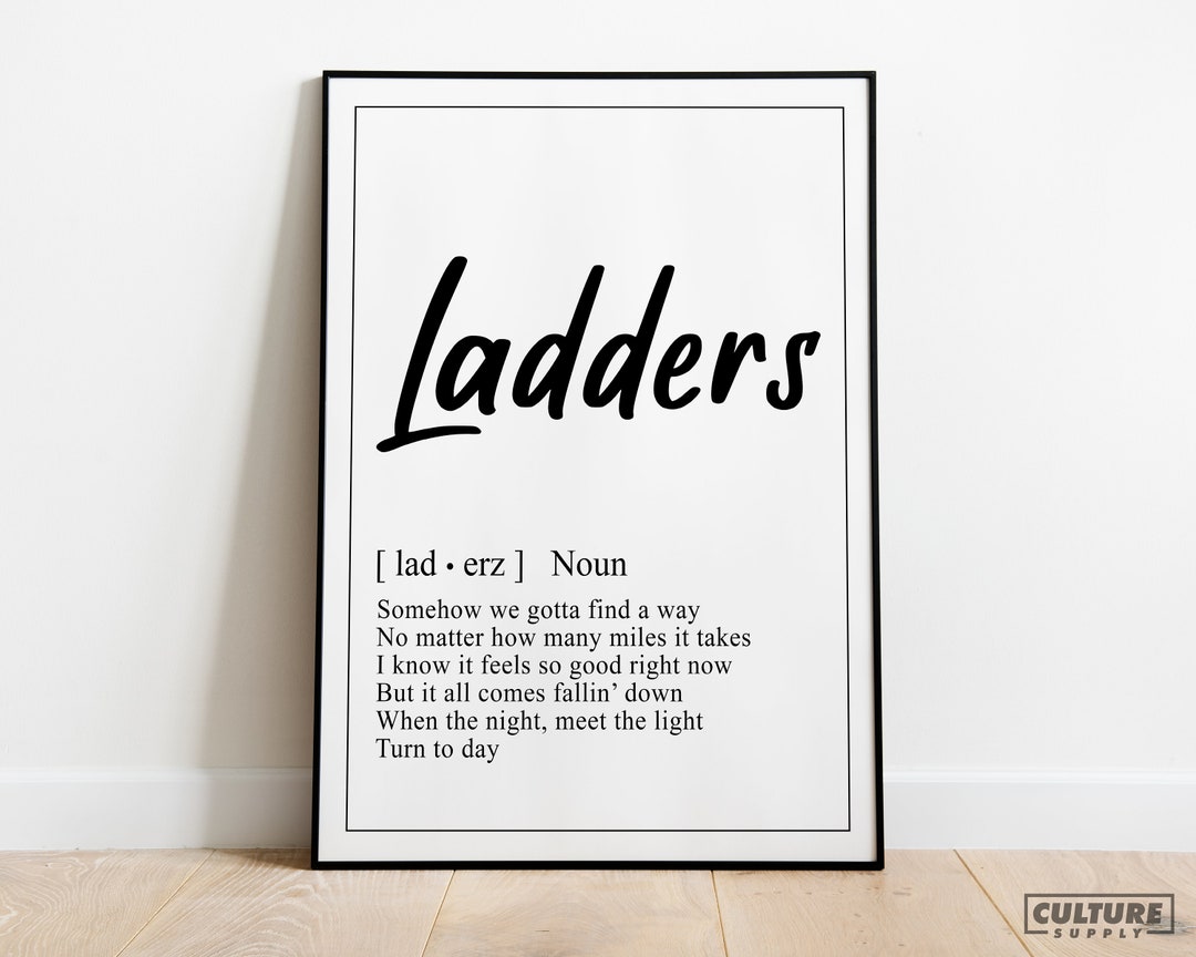 Ladders Dictionary Definition Rap Lyrics Poster Print Etsy
