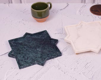 Customized Marble Tray Set, Custom Tray for Couples, Unique Wedding Gift, New House Gift, Personalized Handcrafted Marble Tray Set
