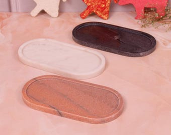 Customized Marble Tray 1 Set, Custom Tray for Couples, Unique Wedding Gift, New House Gift,  Handcrafted Marble Tray Set (1 Set is 3 pcs)