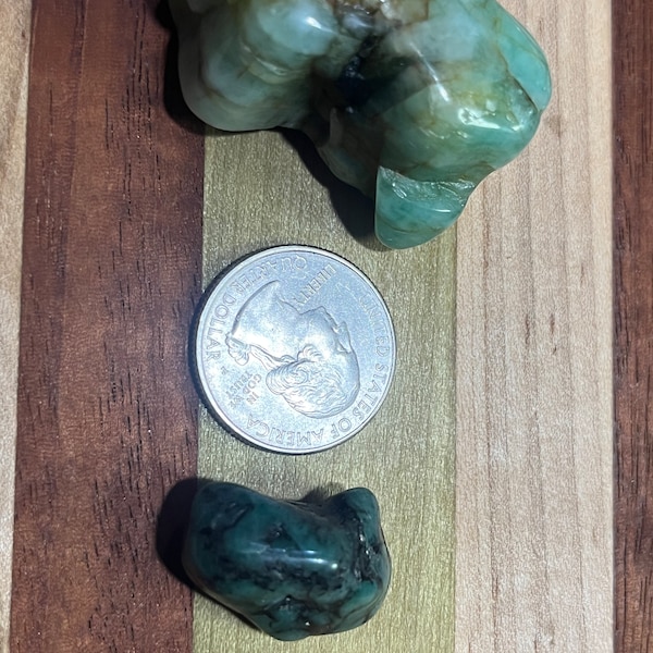 Emerald, 43.3 grams combined,tumbled/polished, Colombia