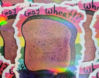 Pegatinas holográficas de vinilo de 3 pulgadas con diseño de pan gay LGBTQA