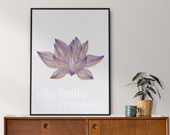 Lotus Digital Print | Lotus Flower Illustration Downloadable Prints | Print Yourself | Digital Prints | Bestselling Digital Download
