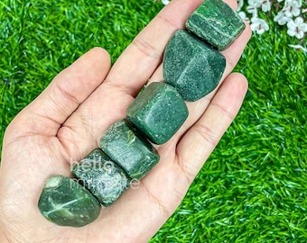 Nephrite Jade Pocket Stone | Natural Green Raw Jade Crystal | Grounding Protection Thumbled Chakra Crystal | Crystal Gift | Heart Chakra